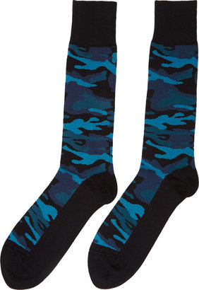 Paul Smith Black & Blue Camo Socks