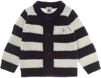 Petit Bateau Baby boy`s wool and cotton knit cardigan