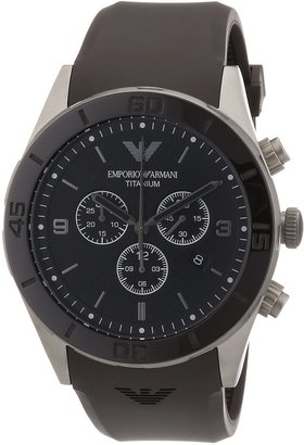 Emporio Armani Men's Sportivo AR9501 Brown Silicone Analog Quartz Watch with Dial
