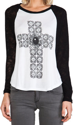 Lauren Moshi Goldy Color Diamond Cross Sweater