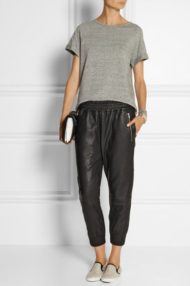 OAK Runner cropped leather track pants