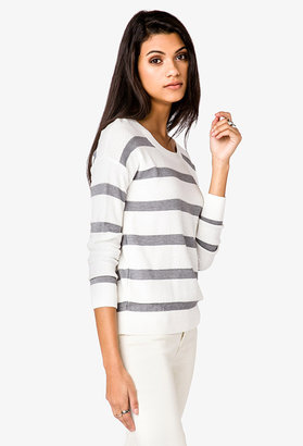 Forever 21 Striped Pointelle Sweater