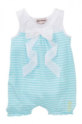 Juicy Couture Flower Border Vense Lace Striped Romper (Baby Girls)