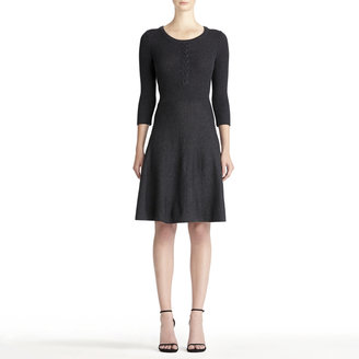 Jones New York Fit and Flare Single Cable Sweater Dress