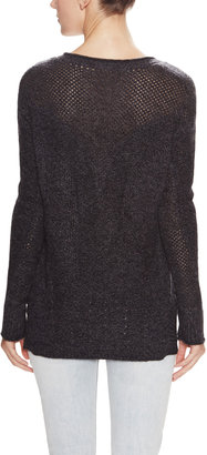 Qi Alexandra Cashmere Perforated Sweater