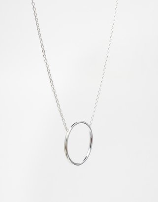 ASOS Sterling Silver Open Circle Necklace