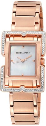 BCBGMAXAZRIA Royale Rose-gold-tone Bracelet Silver Dial Women's Watch #BG8226