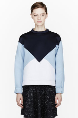 Stella McCartney Blue colorblocked neoprene sweatshirt