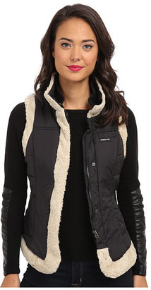Members Only Puffer Vest with Faux Sherpa Trim