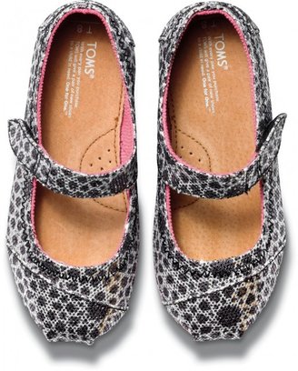 Toms Silver moroccan tiny mary janes