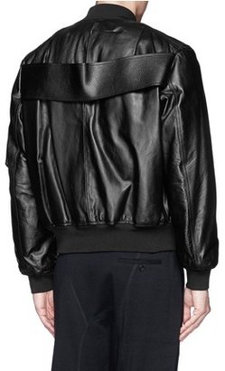 Nobrand Padded leather chunky zip bomber jacket