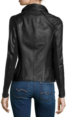 Neiman Marcus Elie Tahari Exclusive for Andreas Leather Moto Jacket, Black