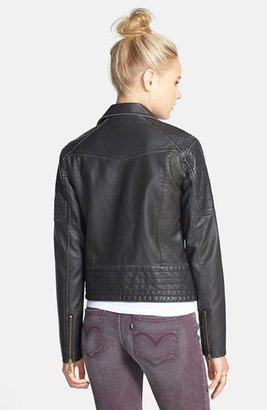 Billabong 'Bold Movez' Faux Leather Moto Jacket (Juniors)