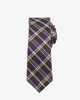 Le Château Wool Blend Check Print Skinny Tie