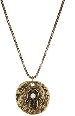 Stephan & Co Hand Disc Pendant Necklace