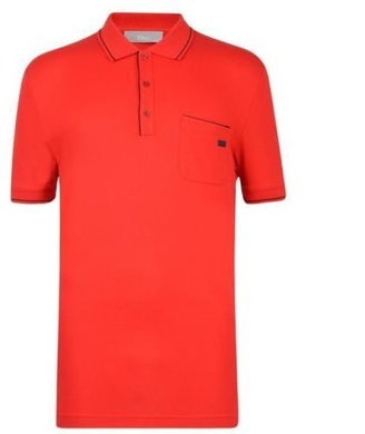 Christian Dior Mens Stitched Logo Single Front Pocket Short Sleeve Cotton Polo Top