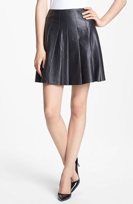 Nordstrom Miss Wu Pleated Leather Skirt Exclusive)