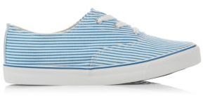 New Look Blue Stripe Contrast Sole Laceless Trainers