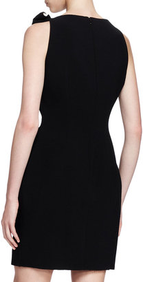 Lanvin Sleeveless Bicolor Bow-Neck Dress, Black