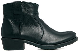 Park Lane Leather Zip Flat Ankle Boots