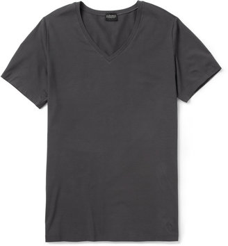Hanro Cotton-Blend V-Neck T-Shirt