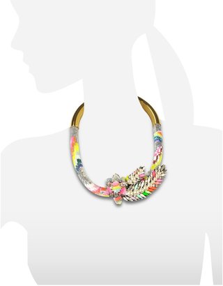 Shourouk Aigrette Rainbow Necklace