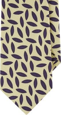 Barneys New York Leaves-Pattern Silk Jacquard Neck Tie