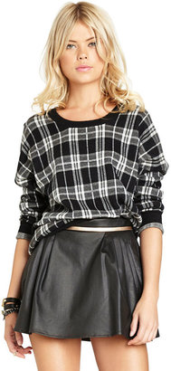 BCBGeneration Cropped Plaid Pullover