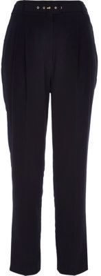 River Island Black high waisted tapered trousers