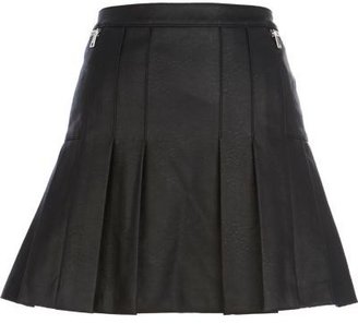 River Island Black leather-look pleated skirt
