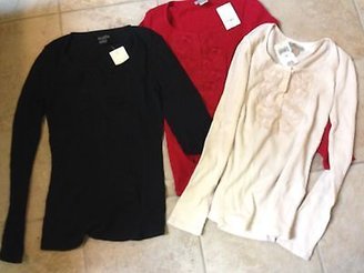 Lucky Brand Cotton Long-Sleeve Embroidered Thermal Shirts in XS S M or L MSRP$39