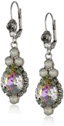 Sorrelli Purple Lotus" Ornate Teardrop Crystal Antique Silver-Tone Drop Earrings