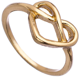 Blu Bijoux Gold Ribbon Heart Ring