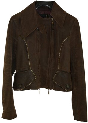 Just Cavalli Brown Leather Jacket