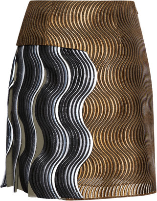 Marco De Vincenzo Allover Wave And Wave Tape Skirt