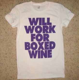 American Apparel Boxed Wine Funny Hip Vintage Retro Graphic Gag T Shirt