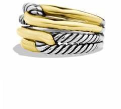 David Yurman Labyrinth Double-Loop Ring with Gold