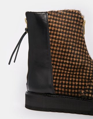 YMC Leather Zip Back Ankle Boots