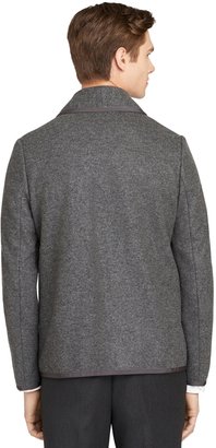 Brooks Brothers Dark Grey Shawl Collar Knit Jacket