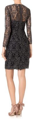 L'Agence Charcoal Lace Overlay Dress