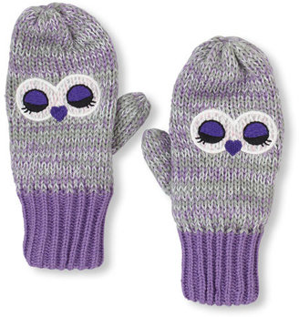 Children's Place Owl knit mittens