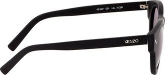 Kenzo Black Round Frame Matte Sunglasses