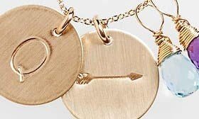Nashelle Quartz Initial & Arrow 14k Gold Fill Disc Necklace