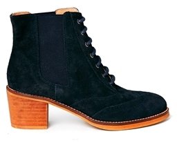 Bertie Pontins Navy Suede Lace Up Ankle Boots - Navy