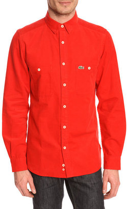 Lacoste LIVE Red corduroy shirt