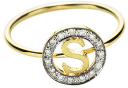Kacey K Fine Jewelry Small Circle Initial Ring