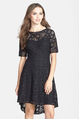 Betsey Johnson Lace High/Low Fit & Flare Dress