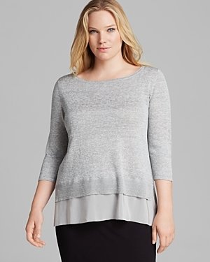 Eileen Fisher Plus Silk Trim Sweater