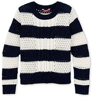 Arizona Mixed-Stitch Striped Sweater - Girls 6-16 and Plus
