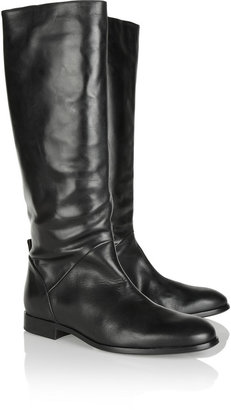 Jil Sander Navy Leather knee boots